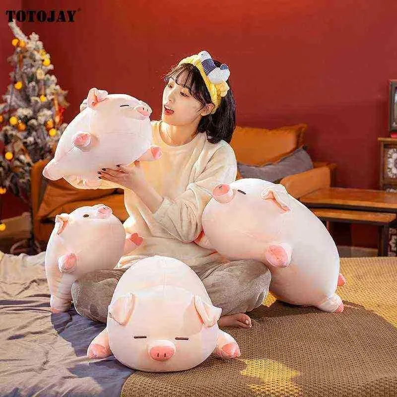 1pc 405060cm Kawaii Yalan Peluş Piggy Oyuncak Hayvan Yumuşak Peluşu Squishy Pig Doldurulmuş Bebek Uyku Yastığı Çocuk Bebek Karikatür Hediyesi J220729