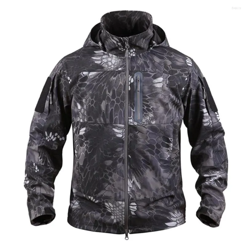 Men's Jackets Shanghai Story Men's Military Jacket Waterproof Windproof Anti-Pilling Tactical Breathable Army Hooded Camouflage