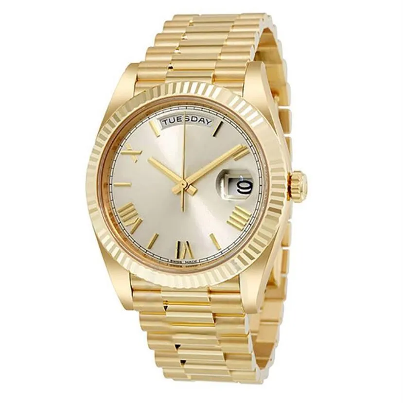 День свидания новые часы Men Daydate Golden White Watch 316 Crown из нержавеющей стали.
