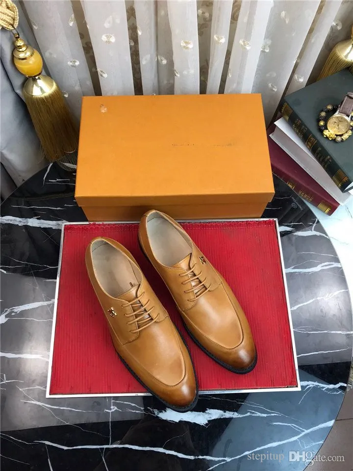 G1 38MODEL Real Leather Cowhide Men Shoes Vintage Formal Designer Dress