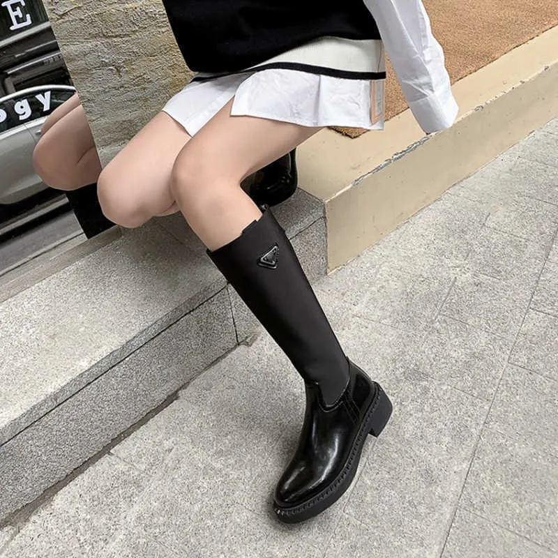 2022 Autumn and Winter New Long Show Slim Fashion High Triangle Middle Versatile Women's Boots
