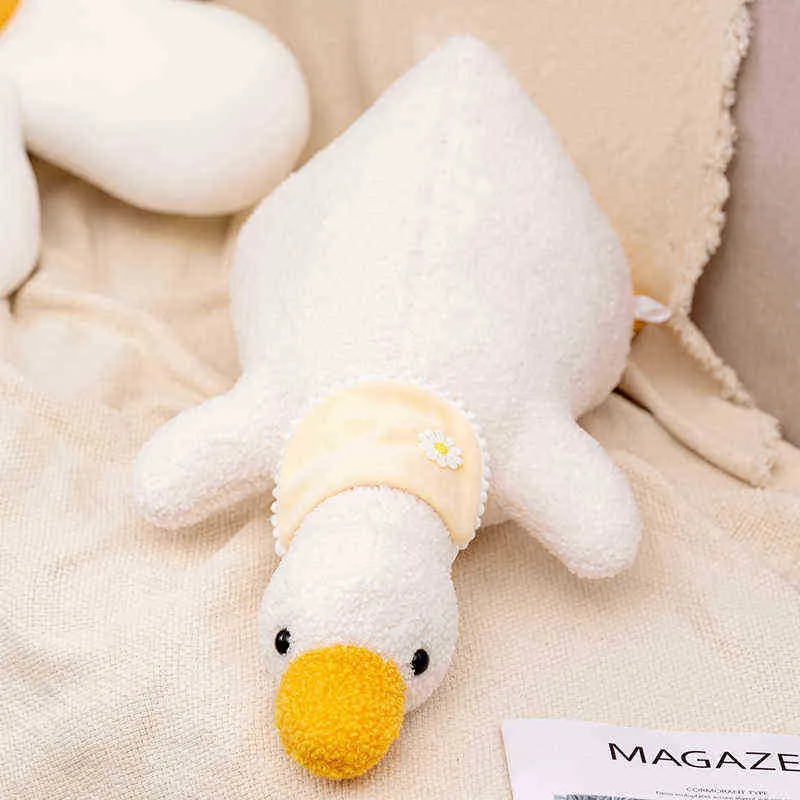 4060 cm super miękka biała kaczka przytulna poduszka miękka nadziewana urocza gęsi cuddly bear lalka na dzieciak urodzinowy J220729