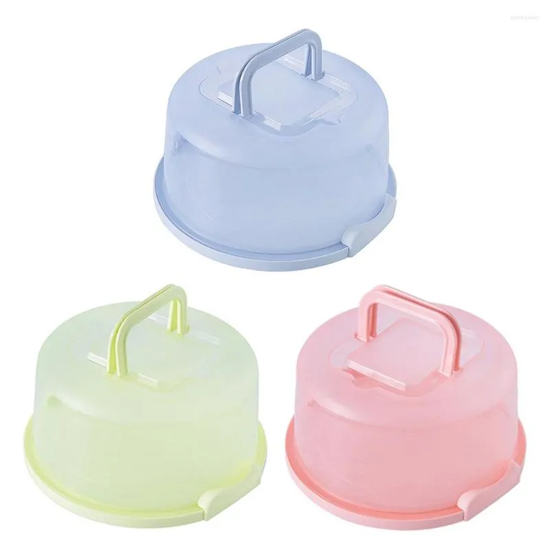 Storage Bottles Portable Cake Box Round Birthday Wedding Container Holder Cupcake Dessert Fruit Carrier