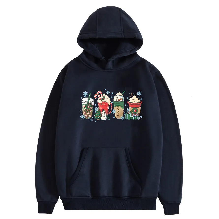 Kvinnors hoodies tröjor söta julmjölk te kaffetryck anpassade longsleeve tröjor personaliserad kan anpassa det mönster du vill ha 221124