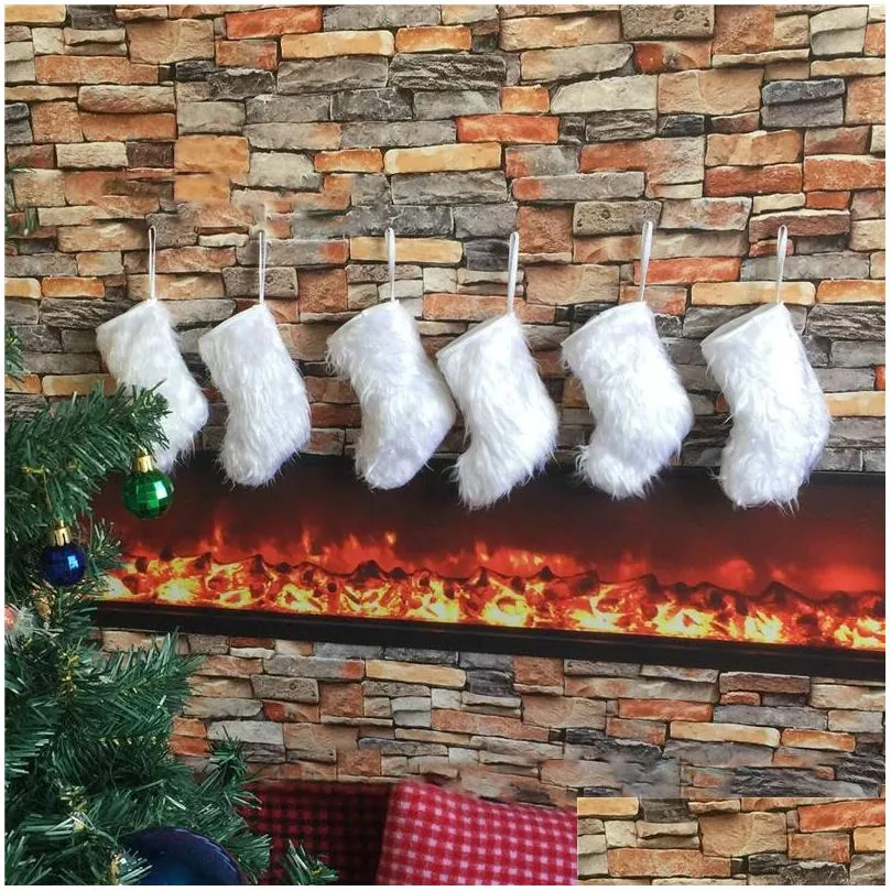 Christmas Decorations Christmas Decorations 2022 Stocking White Gift Bag Decorative Socks Plush Tree Pendant Drop Delivery Home Gard Dhlmj