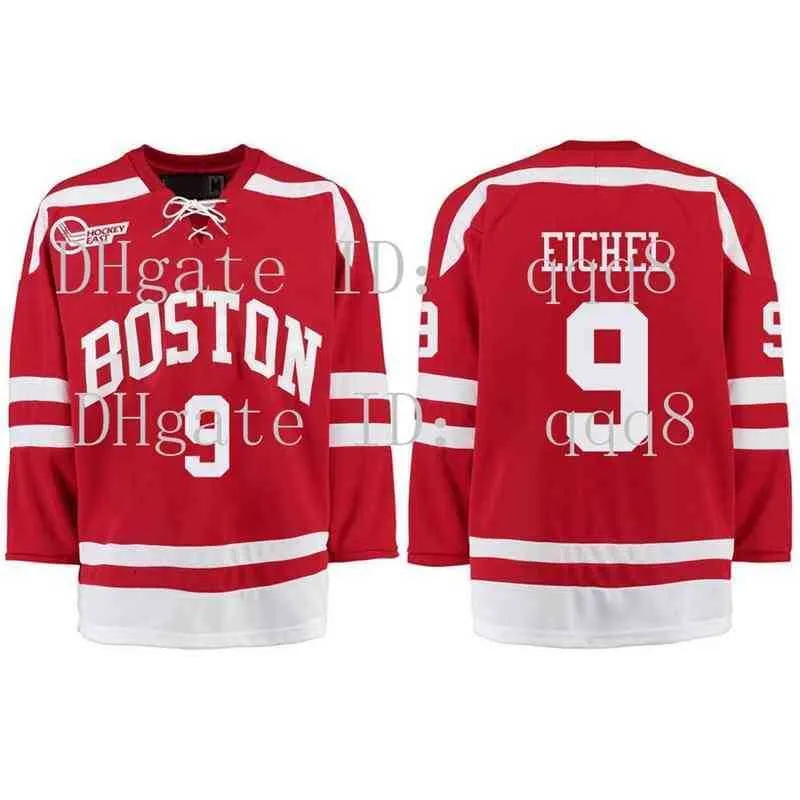 Jack Eichel 2024 College Hockey Jersey Red White Stitched University Jersey
