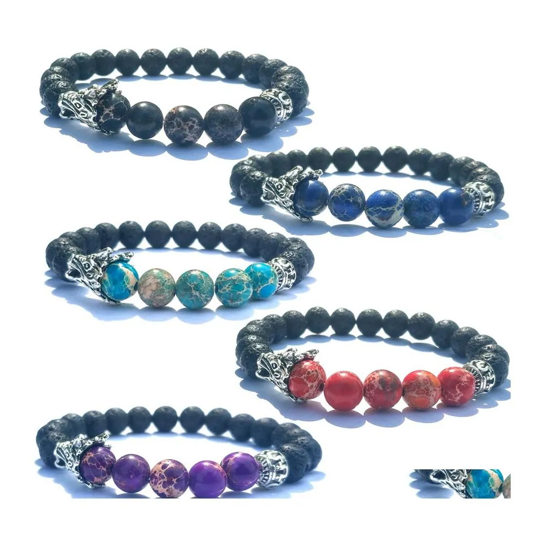 Beaded Faucet Ball Armband M￤n och kvinnor Enkel eterisk olje Diffusion Yoga smycken Drop Leverans Armband DHW0Z