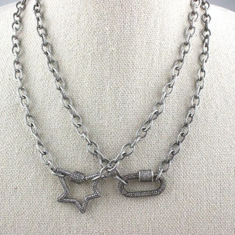 Anhänger Halsketten 16 Zoll 3 teile/los Design Bunte Verschlussform Cz Halskette Kubikzircon Komponente Überzogene Kette Großhandel