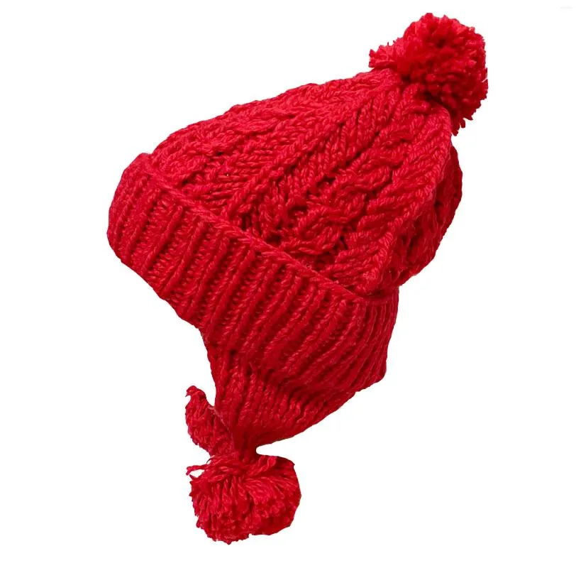 BERETS BOMHCS手作り暖かいニットビーニーイヤーカフヘッドドレスキャップ冬の帽子