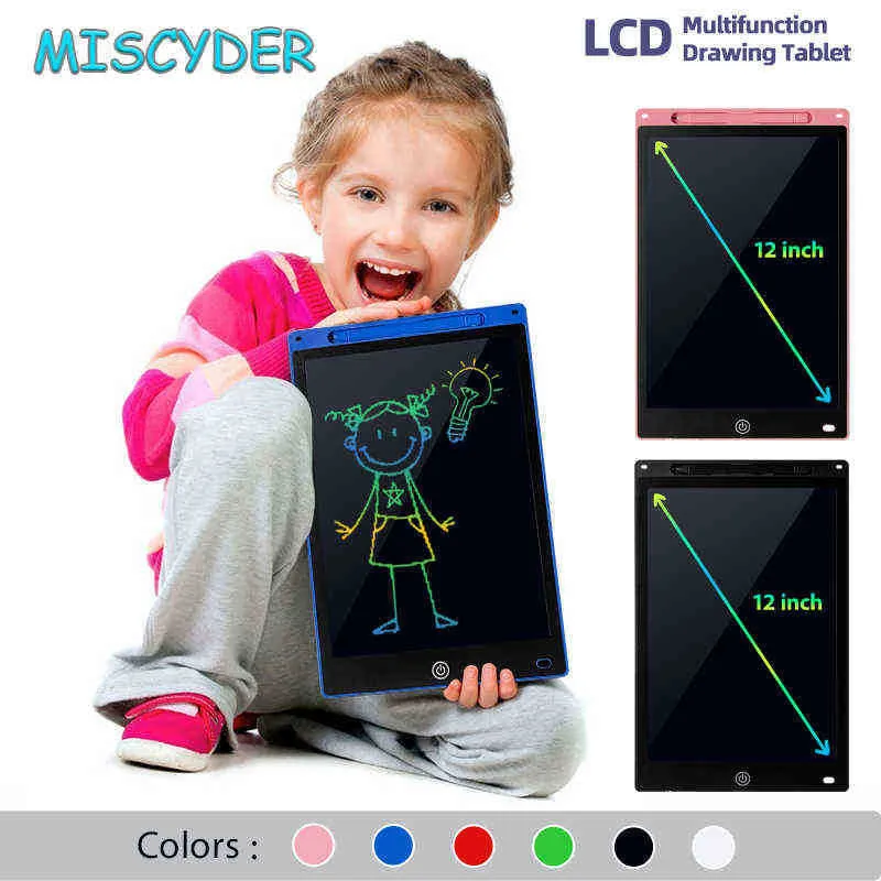 12 pollici di grandi dimensioni LCD Electronic LCD Tablet Tavolo da disegno Graffiti Pad Doodle Painting Education Regali di apprendimento Gift for Children J220813
