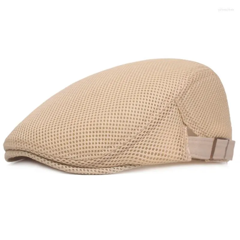 Berets للجنسين قبعة Duckbill قبعة التنفس شبكة القطن الصيف sboy beret ivy cap cabbie شقة ناعمة