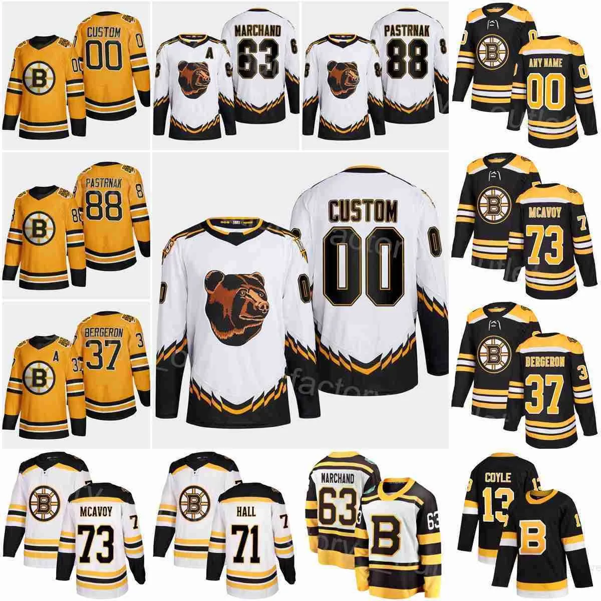 Boston Hockey Bruins 73 Charlie McAvoy Jersey 63 Brad Marchand 88 David Pastrnak 37 Patrice Bergeron 71 Taylor Hall 13 Charlie Coyle 12''Nhl''Shirt