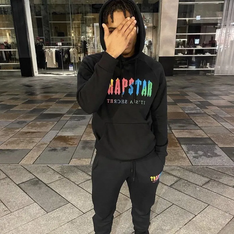 Trapstar Hoodie Rainbow Alphabet Casual Tracksuit Chenille Decoded ...