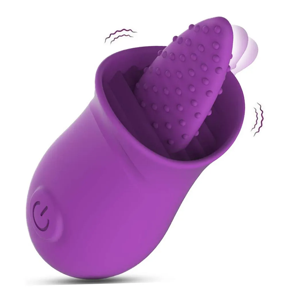 Vibrators G Spot Vibrator Powerful Clitoral Licking Massager Vagina Stimulation 10 Mode Soft Tongue Nipple Clit Tickler Sex Toys for Women 221123