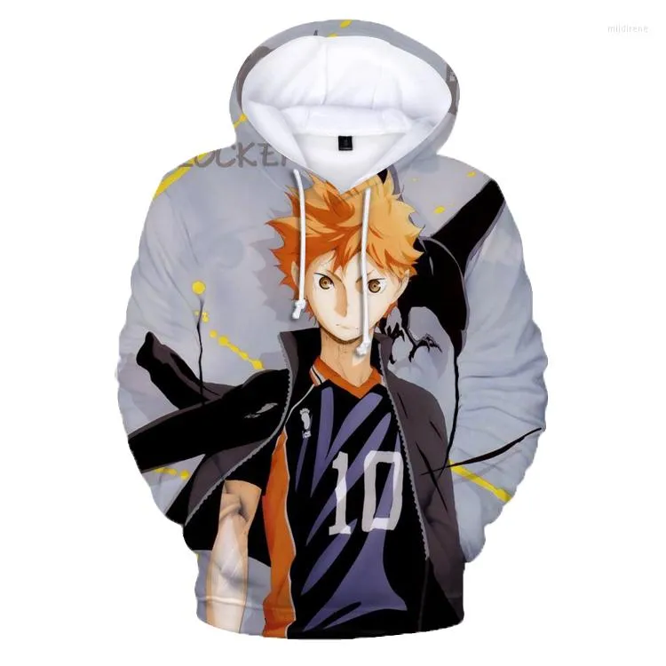 Erkek Hoodies Kawaii Anime Karikatür Haikyuu 3D Sweatshirt Erkekler için Kadın Voleybol Külotu Büyük boy uzun kollu kıyafetler 300