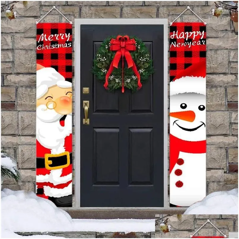 Juldekorationer Juldekorationer 1 par Dörrbannrar Fest Atmosfär Santa Claus Decoration Couplets 30x180cm Oxford CLO DH693