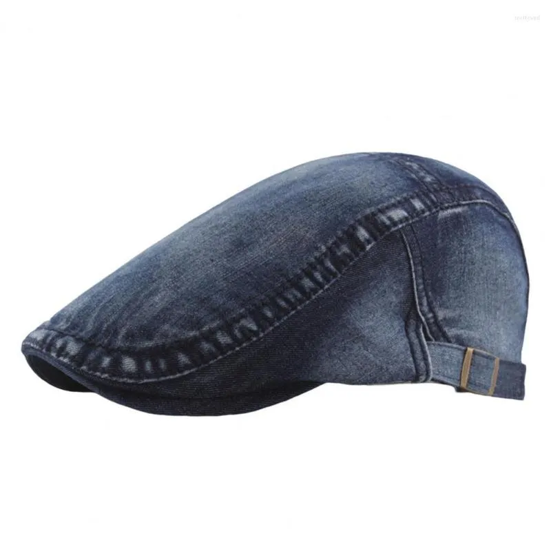 Beretowy beret hat oddychający w stylu retro w stylu solidnym, regulowany, niezbadający ozdobne miękkie kobiety mężczyźni denim czapka dekoracje kempingowe