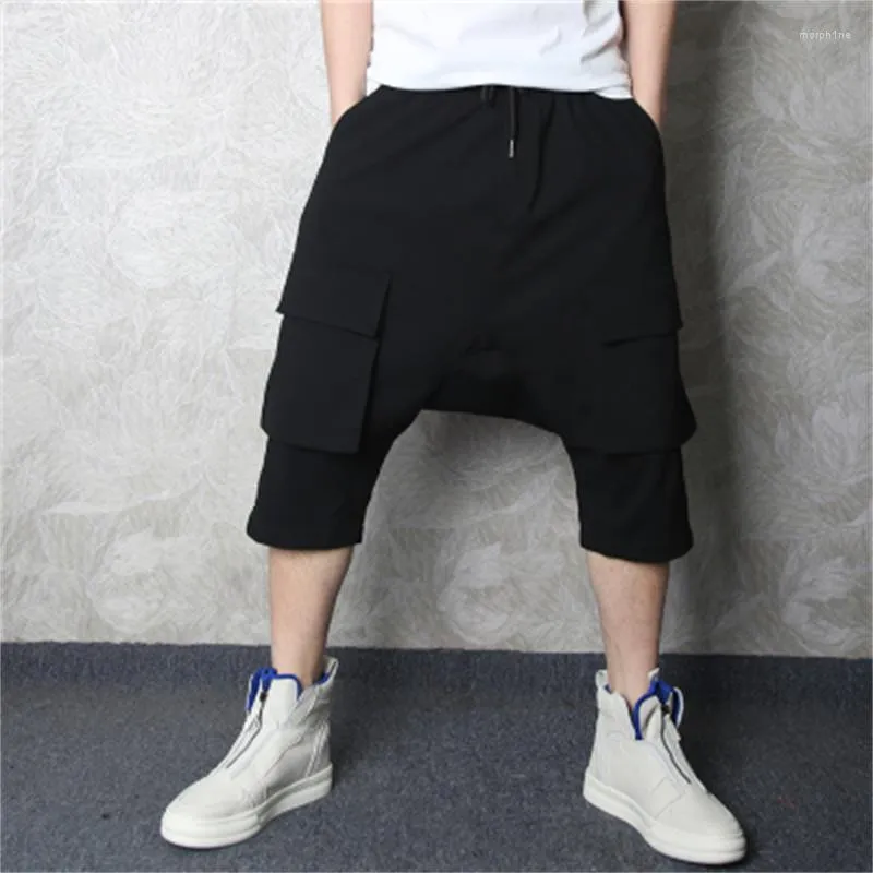 Мужские брюки летняя мода хип-хоп мужские шорты с семидюймовыми гаремами стильный мужчина темный ветер большой карман в