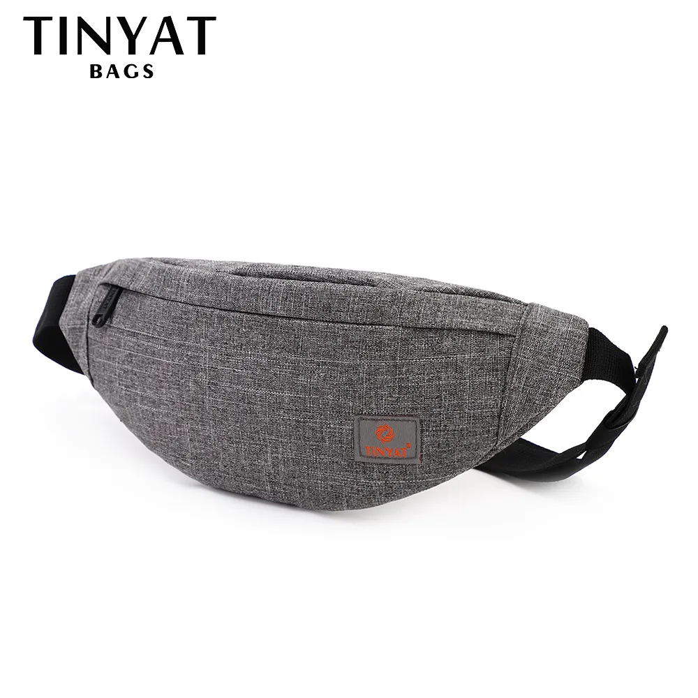 Waist Bags TINYAT Male Men Pack Casual Functional Money Phone Belt Women for Canvas Hip Fanny Pouch Banana bags 221124