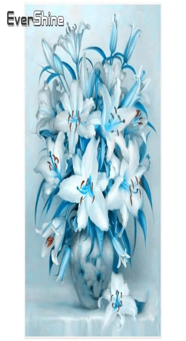 ダイヤモンドペインティングエバーシン5Dフルラウンドドリルフラインストーンの花の写真DIY刺繍花ビーズ壁紙