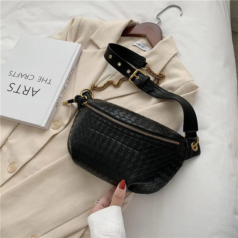 Waist Bags Chain Bag Women Leather Fanny pack Luxury Brand Crossbody Chest Mini Belt Fashion Girl Phone Pack Purse 221124