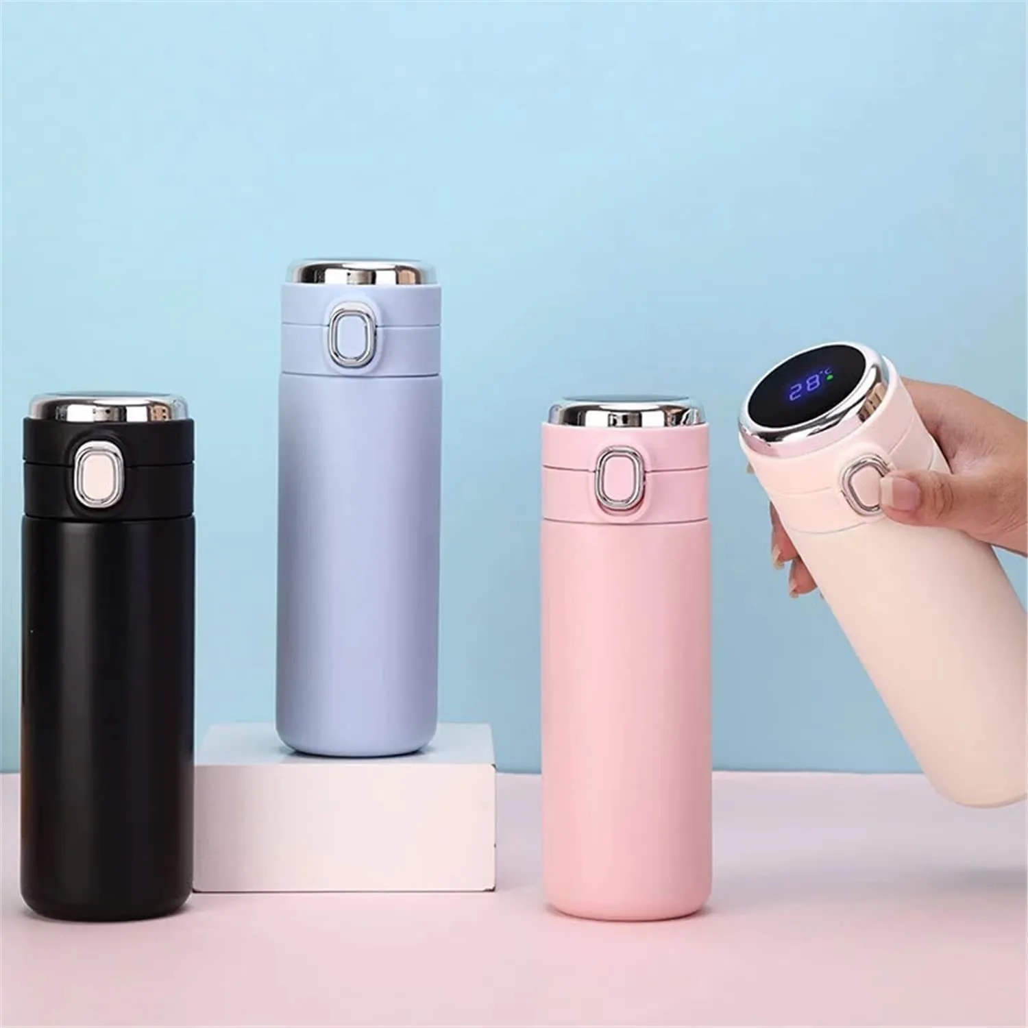 Water Bottles Stainless Steel Thermos Bottle Smart LED Temperature Display Leakproof Vacuum Flask Thermal Mug Insulated Tumbler 221124