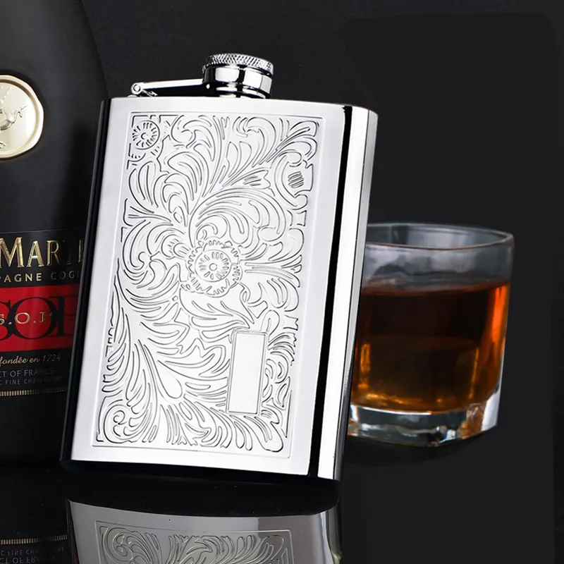 Hip Flasks Quality hip flask 8oz 220ml portable stainless steel 304 whisky flask metal wine pot pocket Alcohol bottle whiskey brand honest 221124