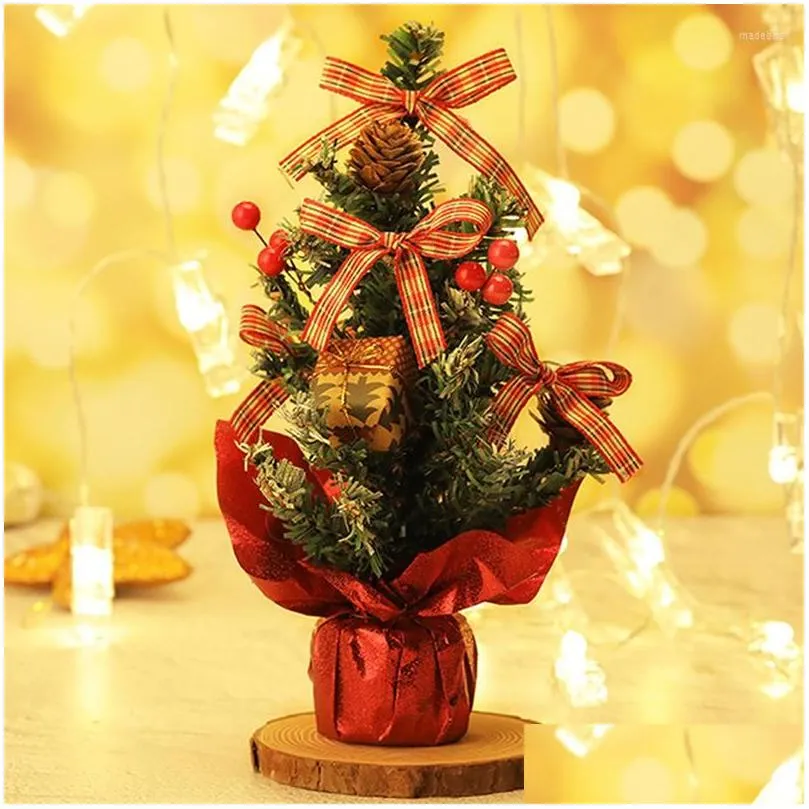 Noel dekorasyonları Noel dekorasyonları 25cm mini ağaç süsleri dekor mtikolor taşınabilir minyatür ev Noel pvc dekorasyon Dhaoy