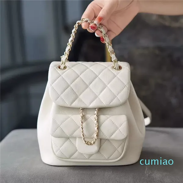 Mochila Mini Duma Bolsas Moda Luxo Couro de alta qualidade Bolsas de grife Bolsa de diamante Bolsa de couro Couro Liso Cera de óleo Correntes Bolsas de mão