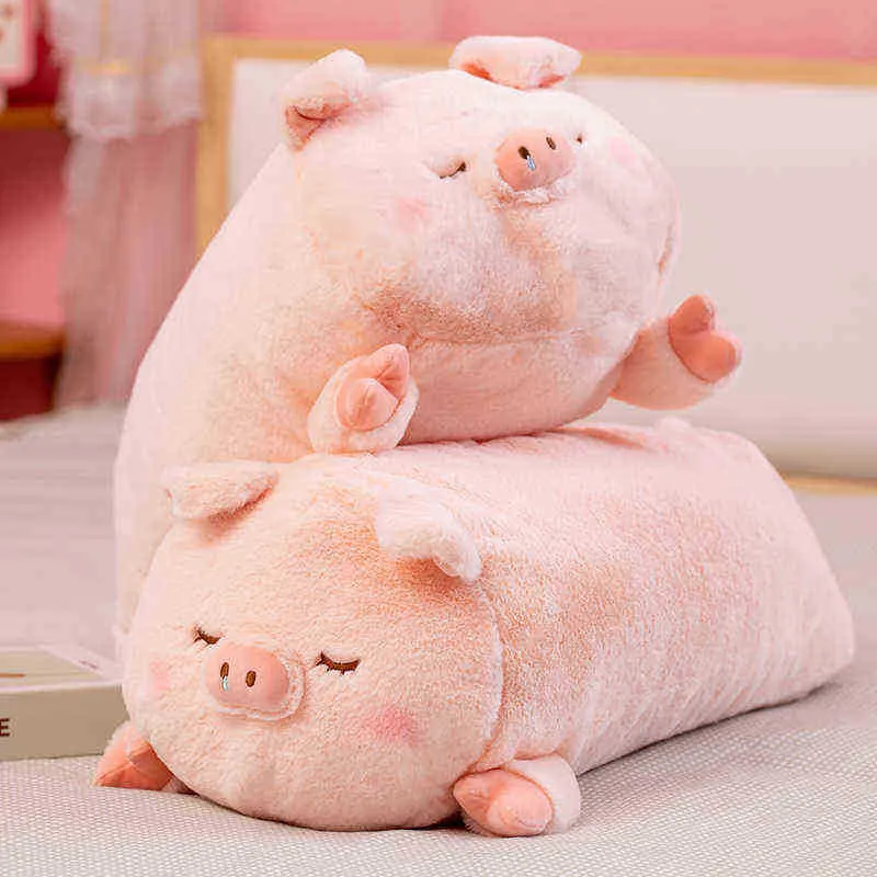 6075 cm Squishy Schwein Kaninchen Shiba Inu Stoffpuppen Liegend Kuscheltier Weiches Plüschkissen Decke Ldren Baby Tröstendes Geschenk J220729