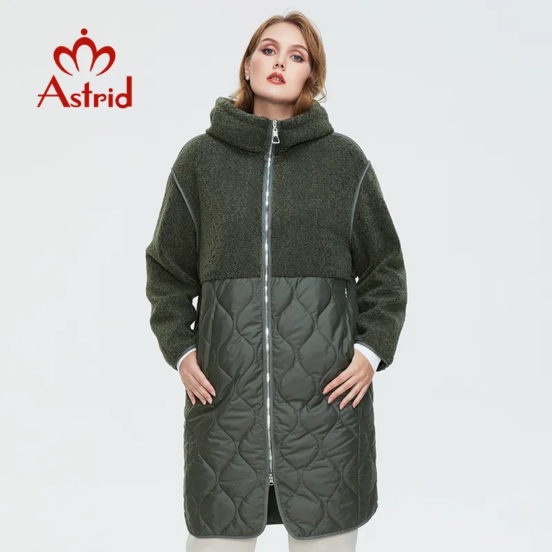 Femmes bas Parkas Astrid automne hiver manteau fausse fourrure hauts mode couture doudoune à capuche surdimensionné parkas femmes AM7542 221124