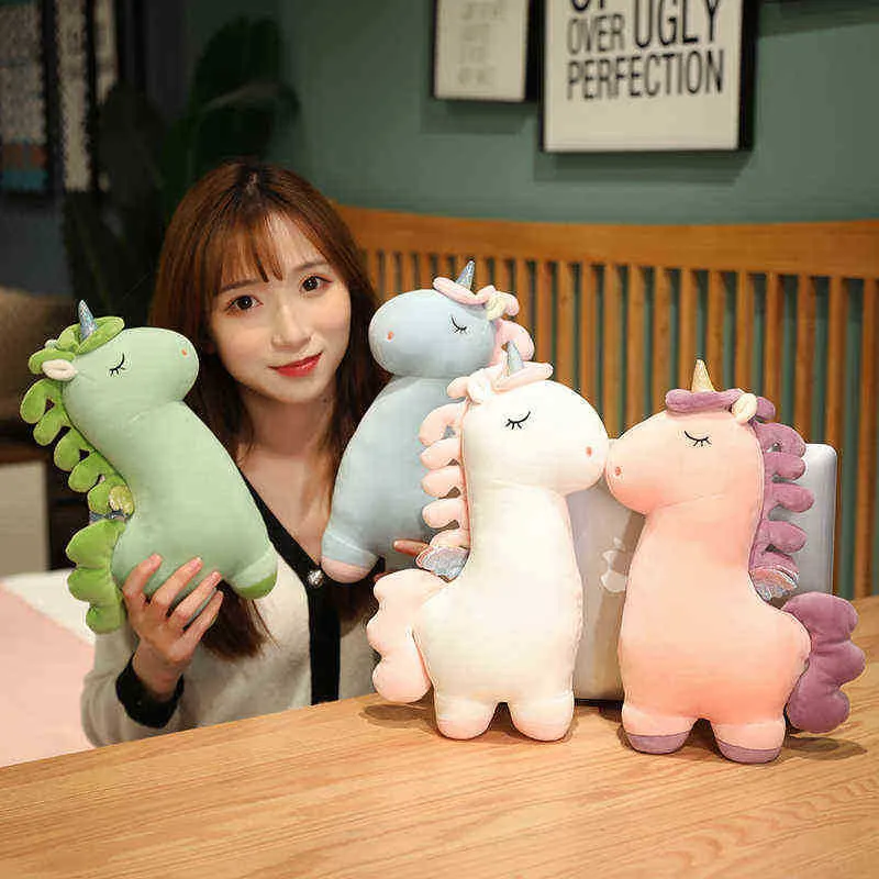 3090cm漫画Unicornio Peluche Toy Kawaii Animal Unicorn Cushion Fill Soft Bed Cushion Beautiful Birthday Giffer