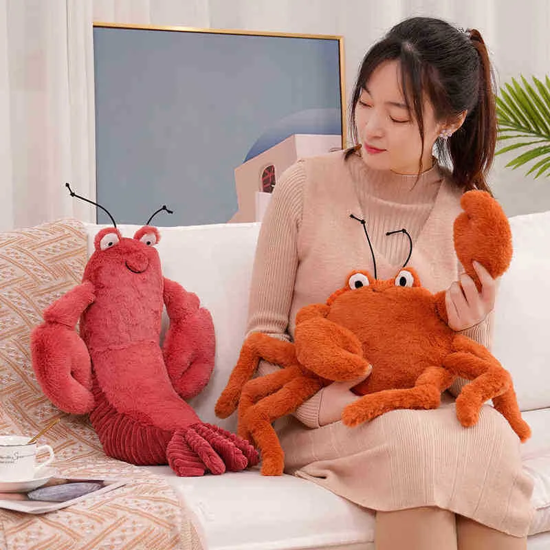 3060cm dessin animé doux en peluche crabe cancer jouet simulation animal peluche oreiller poupées remplies pour enfants enfants cadeaux d'anniversaire J220729