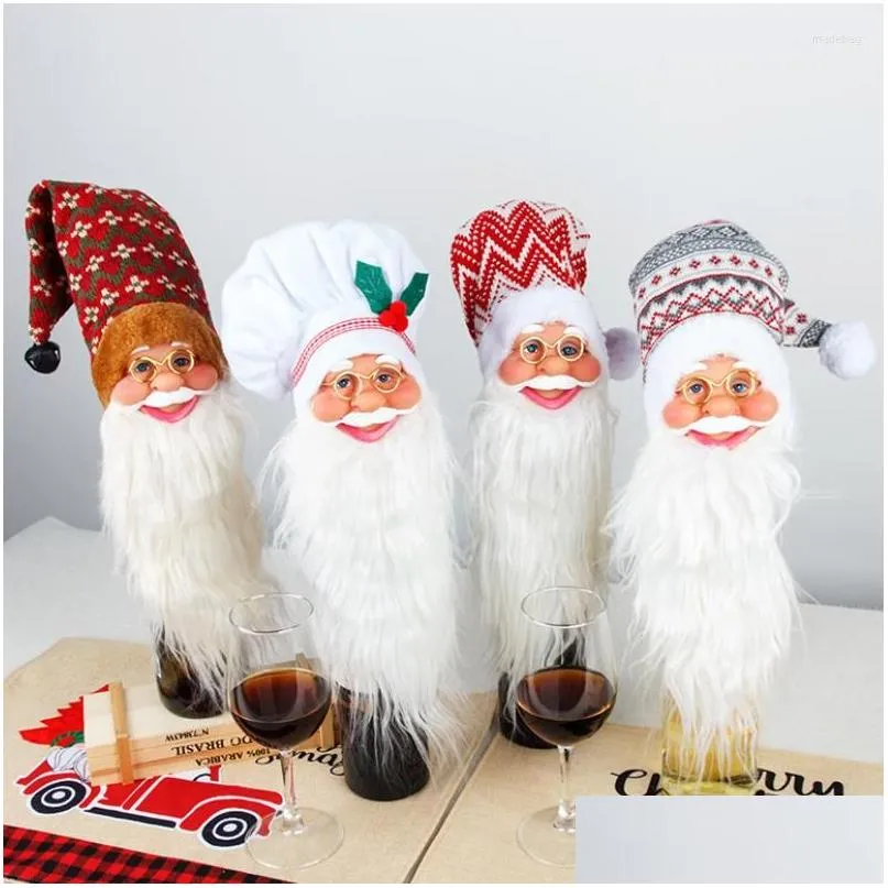 Kerstdecoraties Kerstdecoraties Old man Hoofd Wijn fles Dop Decoratie Pendant ornamenten