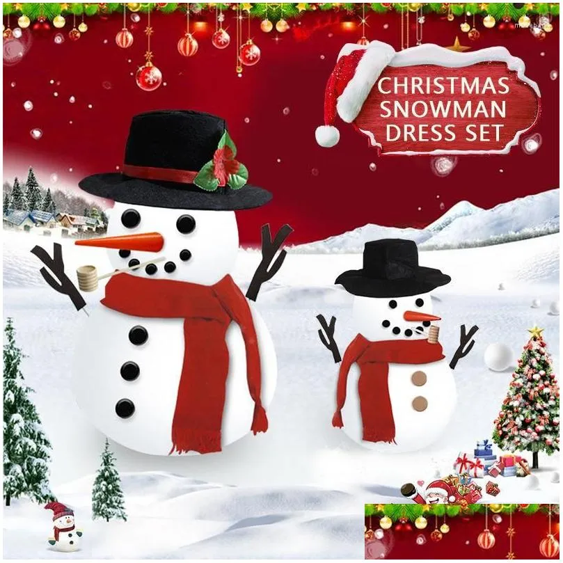 Kerstdecoraties Kerstdecoraties 1 Set Uitstekende outdoor Diy Snowman Dessing Kit Decoreren Neus Realistisch lookin Dhryx