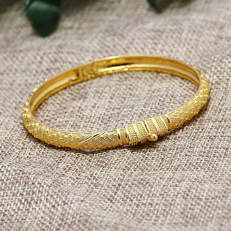 Bangle Open Crown Gold Color Bangles For Women Girl Africa Jewelry Etiopian Dubai Arab Mellanöstern Armbandsgåvor