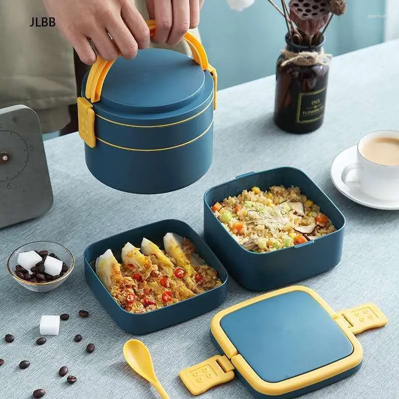 Set di stoviglie Scatola da pranzo in stile giapponese per bambini Contenitore a prova di perdite Bento portatile multistrato carino con scomparto