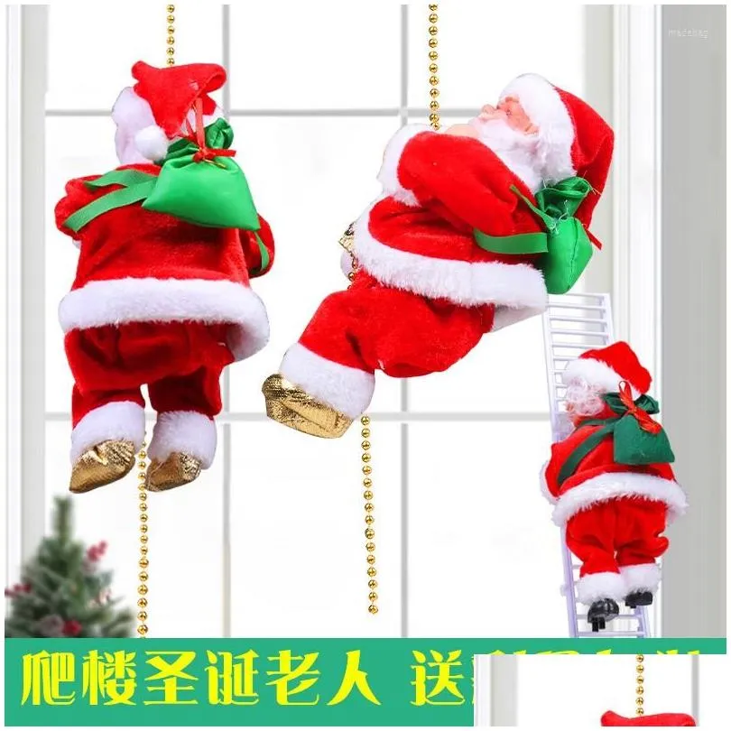 Christmas Decorations Christmas Decorations Gift Accessories Gifts For Children Electric Toy Climbed The Ladder Of Old Man Drop Deli Dhu1B