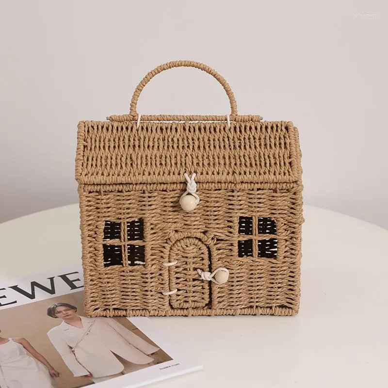 Evening Bags Fashion Rattan Shoulder Handbags Wicker Woven  display picture 3