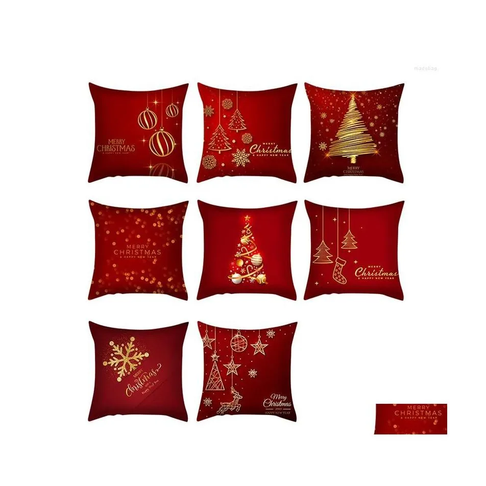 Décorations De Noël Décorations De Noël Coussin Er Rouge Décoratif À La Maison Canapé Taie D'oreiller Siège De Voiture Coussin Taie D'oreiller Decorati Dhiu1