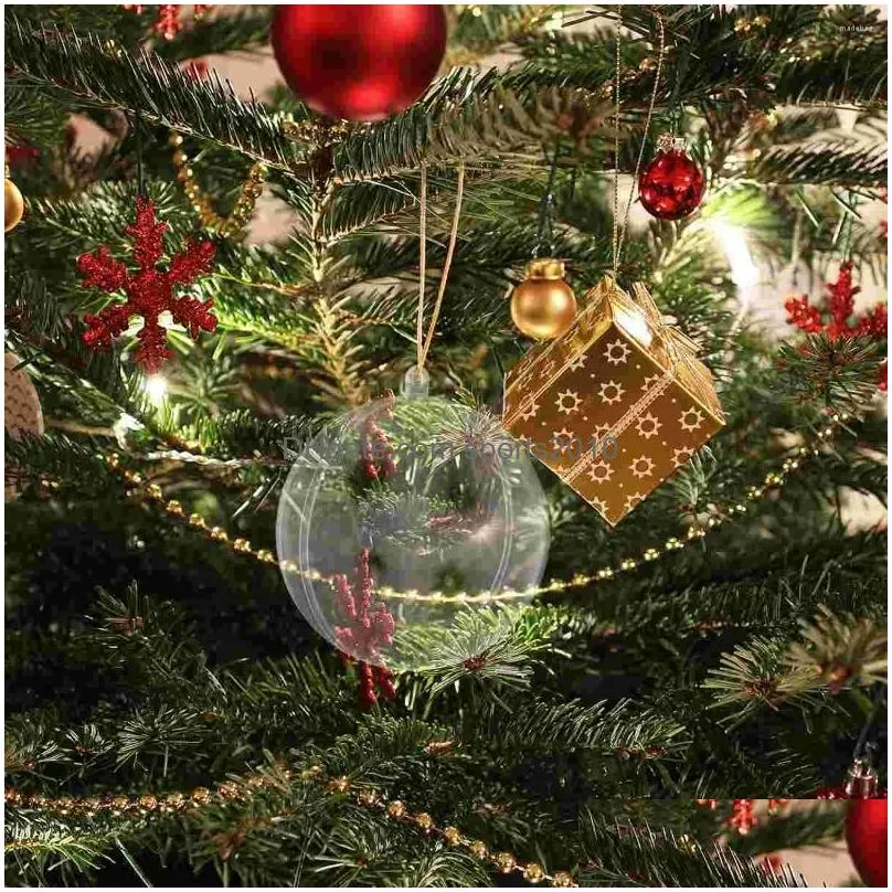 Party Decoration Party Decoration Ornaments Christmas Cleartreeglass Fillable Hanging Ornament Terrarium Flower Xmastransparent Box Dhxde