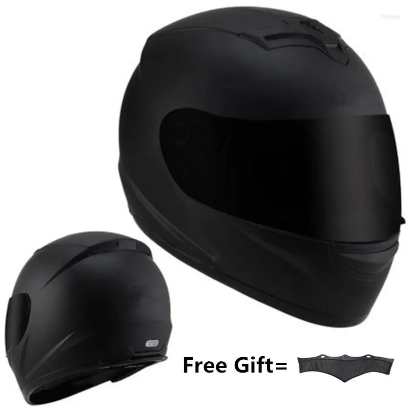 Capacetes de motocicleta Capacete de rosto completo para homens e mulheres com lenço preto fosco M L Xxl 63 64 cm