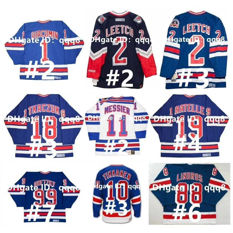 College Hockey ma na sobie koszulkę hokejową Vintage CCM Jean Ratelle ESA TIKKANEN JAROMIR JAGR Gretzky JEFF BEUKEBOOM BRAD PARK BRIAN LEETCH NICK FOTIU ADAM