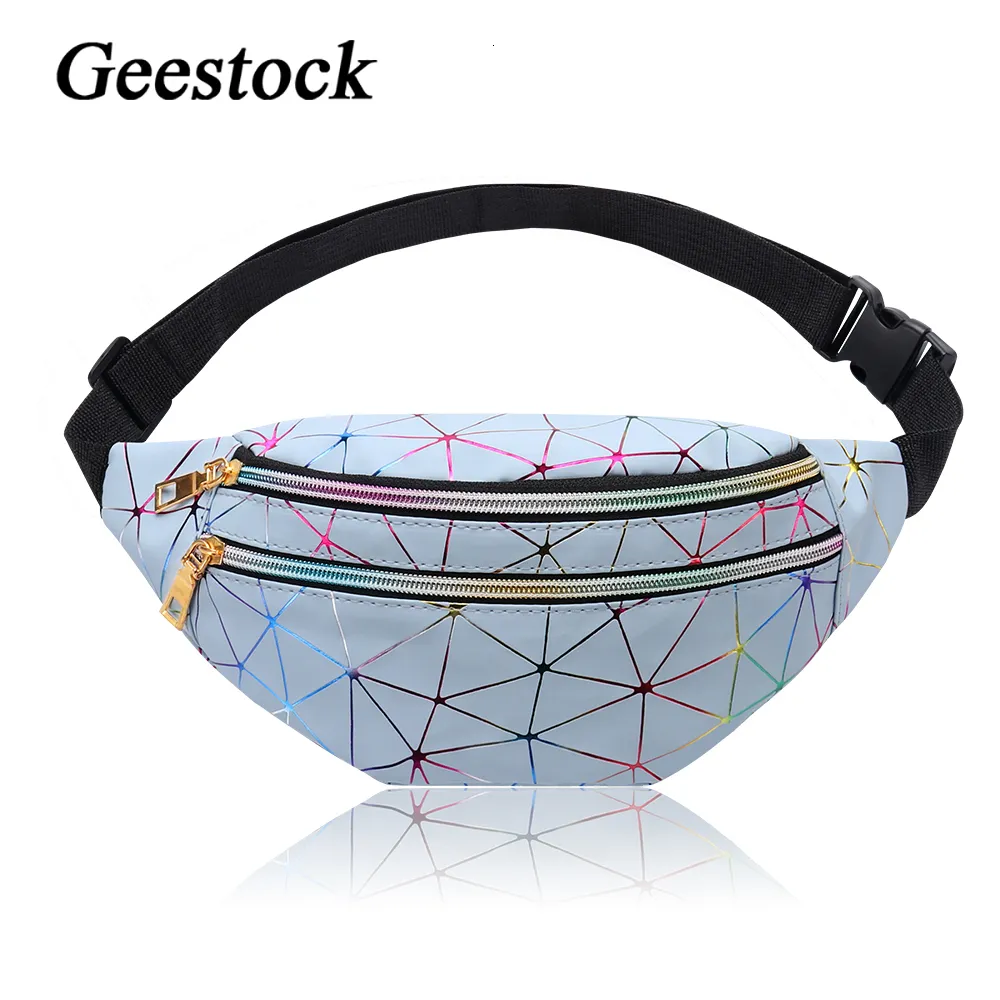 Bolsas de cintura Geestock Holográfico pacote para mulheres glitter fanny impermeabiliza bolsa de cinto a laser bolsa 221124
