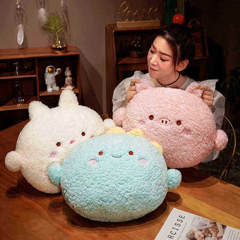 50 cm Kawaii Animal Teddy Bear Rabbit Dinosaur Pig CK Plush Toy Cartoon Filled Soft Cushion Back SOFA CUSHION FÖR GIRLS KIDS J220729