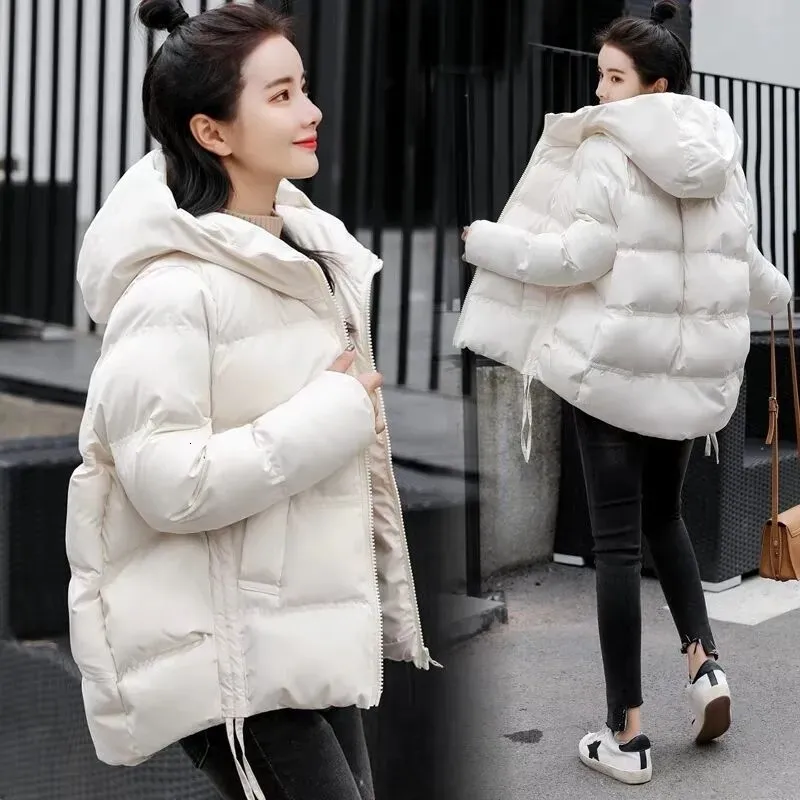 Womens Down Parkas Coats Winter Jacket Fashion Hooded Bread Service Jackets Thick Warm Cotton Padded Parka Female Outwear 221124