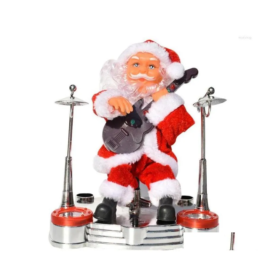 Decorazioni natalizie Decorazioni natalizie Strumento musicale elettrico di Babbo Natale che suona giocattoli Ornamenti per feste Regali Deco natalizio Dhjvg