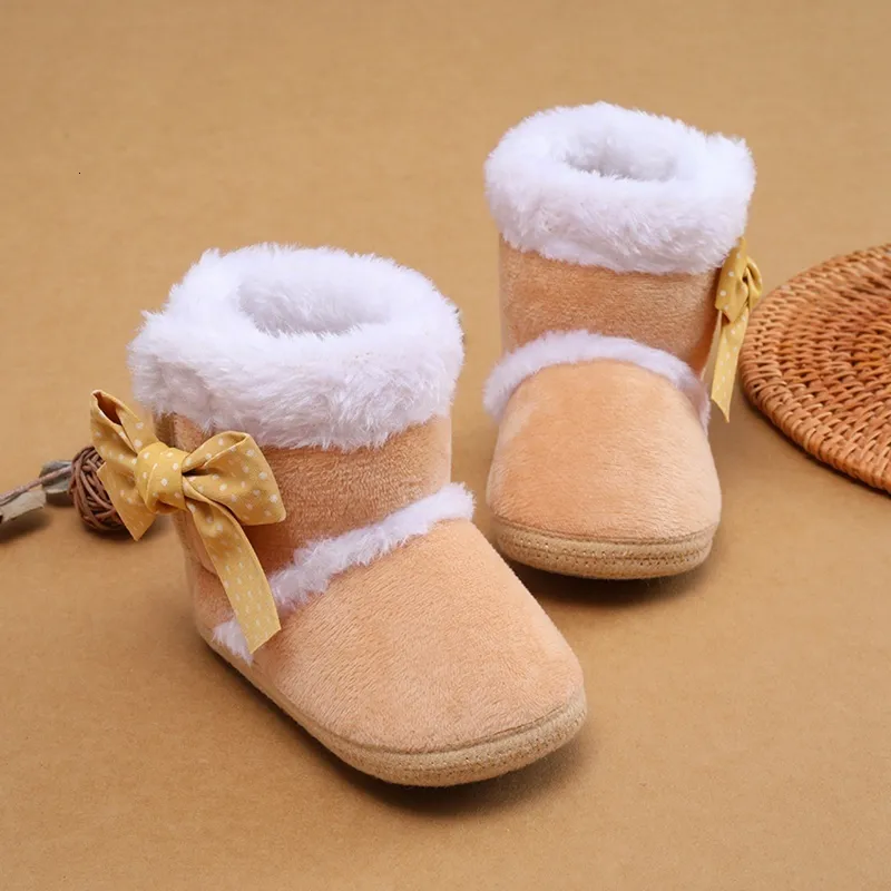 Primi camminatori Autunno Scarpe per bambini Ragazza 1 anno Inverno nati Ragazzi Suola morbida camminatore Bambino Pelliccia Stivali da neve caldi 018 Mesi 221124