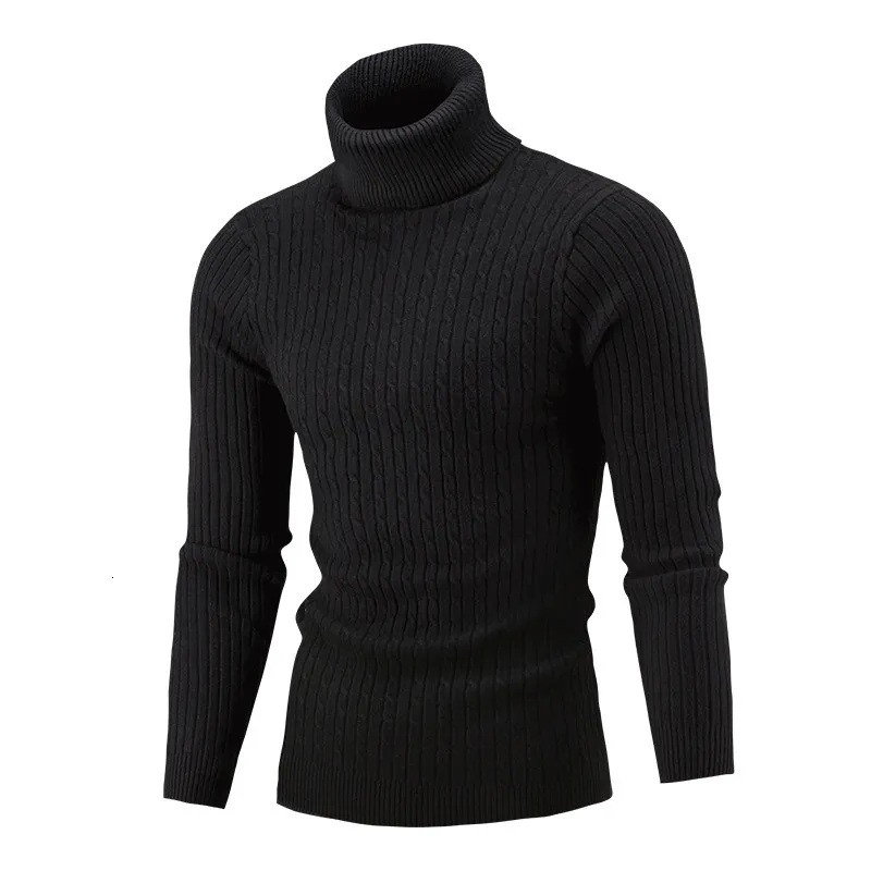 Pulls pour hommes Twist Knit Slim-Fit Col roulé Vintage Vêtements pour hommes 221124