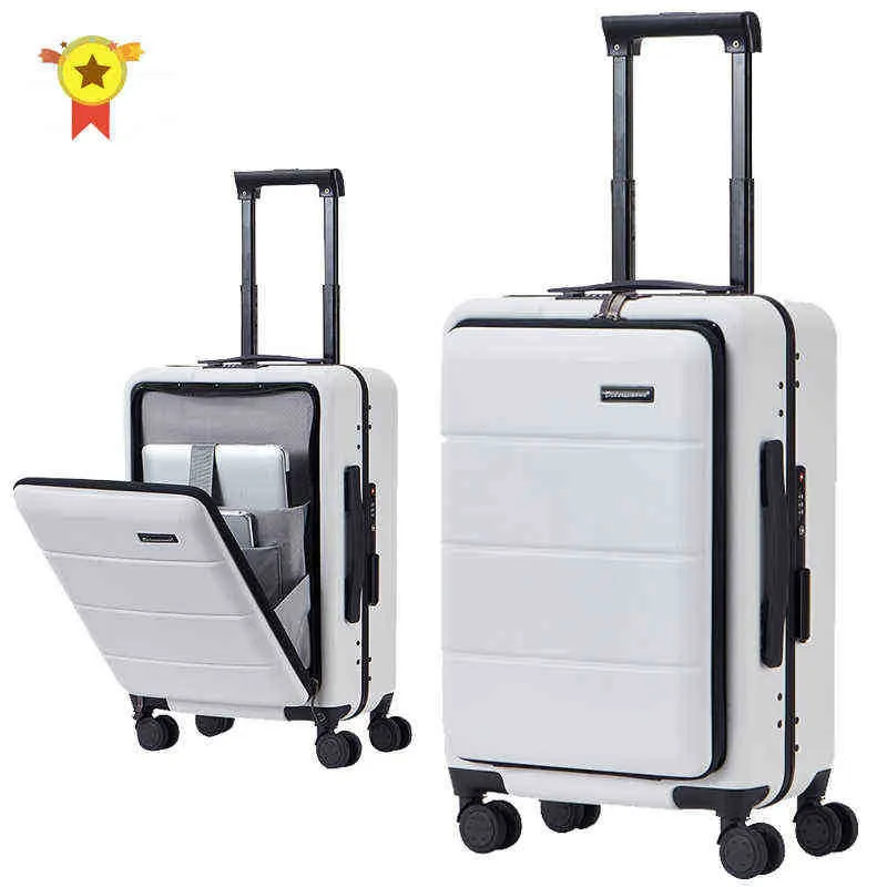New Inch AbsPc Suitcase Bag Shell Shape Universal Wheel Handbag Zipper Frame Travel Case Mode Trolley J220707